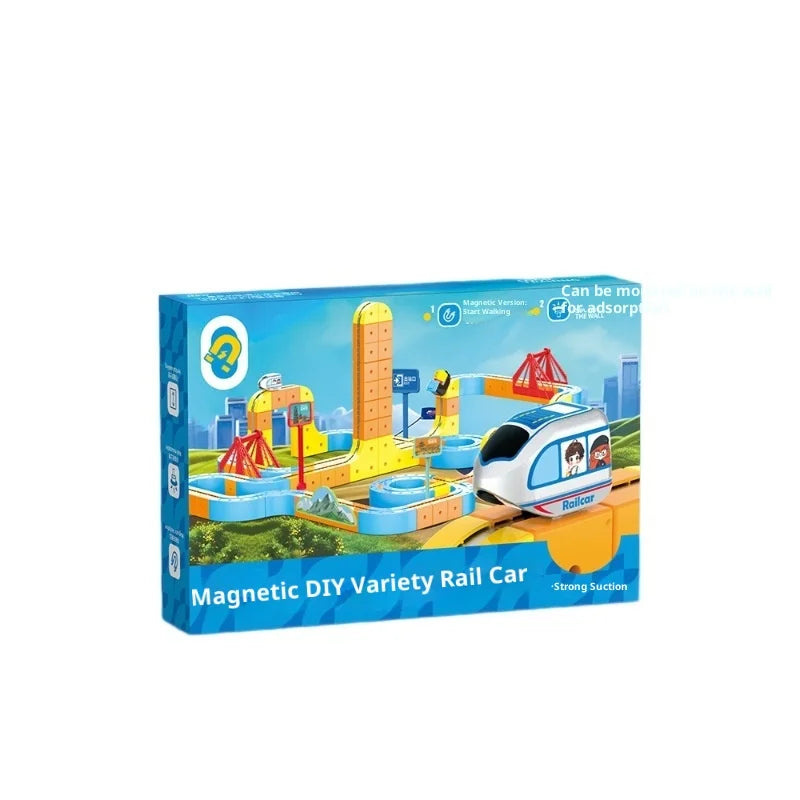 New Children'S Educational Electric Magnetic High-Speed Train Magic Track Cube Diy Magnetic Assembly Toy For Boys And Girls Pi-Mart