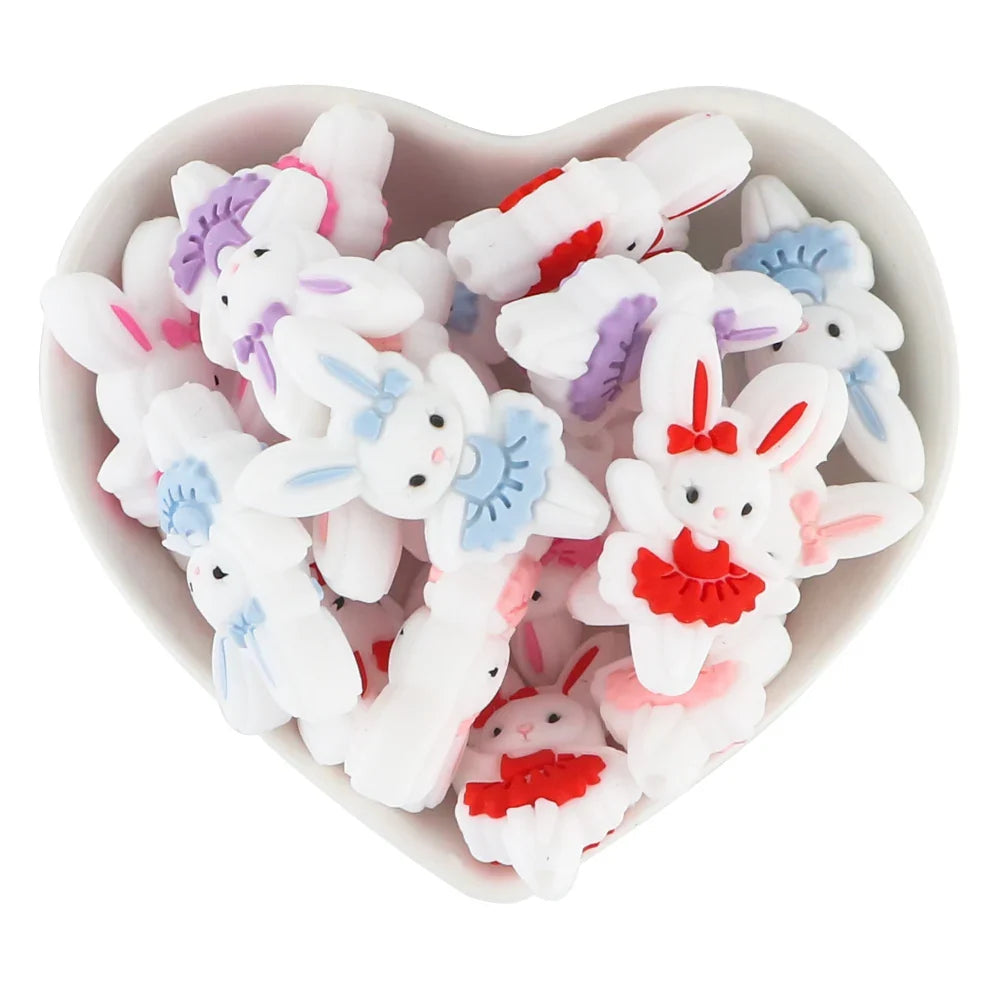 Kovict 5/10Pcs New Focal Silicone Beads Easter Series Bead For Jewelry Making DIY  KeyChain Bracelet Necklace Pen Accessories Lootquake LLC