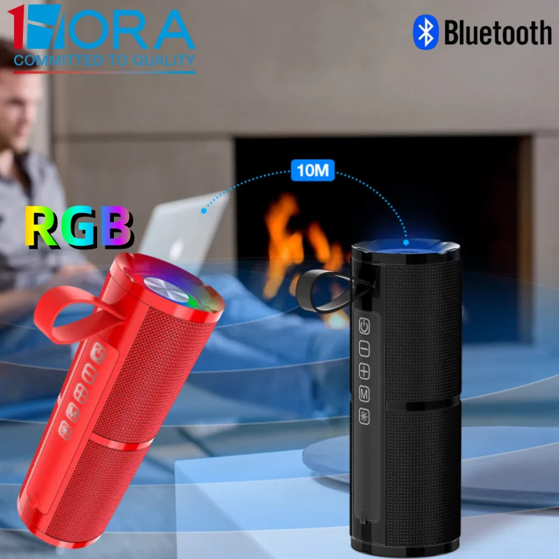1HORA Bluetooth Speaker Portable Outdoor Portable Wireless Speaker with 2 RGB Light Modes 4 Hours Playtime 2400mAh Type C Charg Lootquake LLC