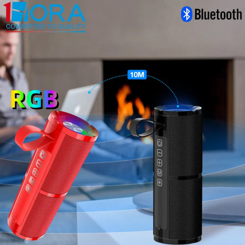 1HORA Bluetooth Speaker Portable Outdoor Portable Wireless Speaker with 2 RGB Light Modes 4 Hours Playtime 2400mAh Type C Charg Lootquake LLC