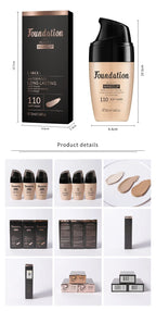 LAIKOU Liquid Foundation Moisturizing Long Lasting Face Comestics Natural Brighten Face Base Tone Make Up 30ml Lootquake LLC