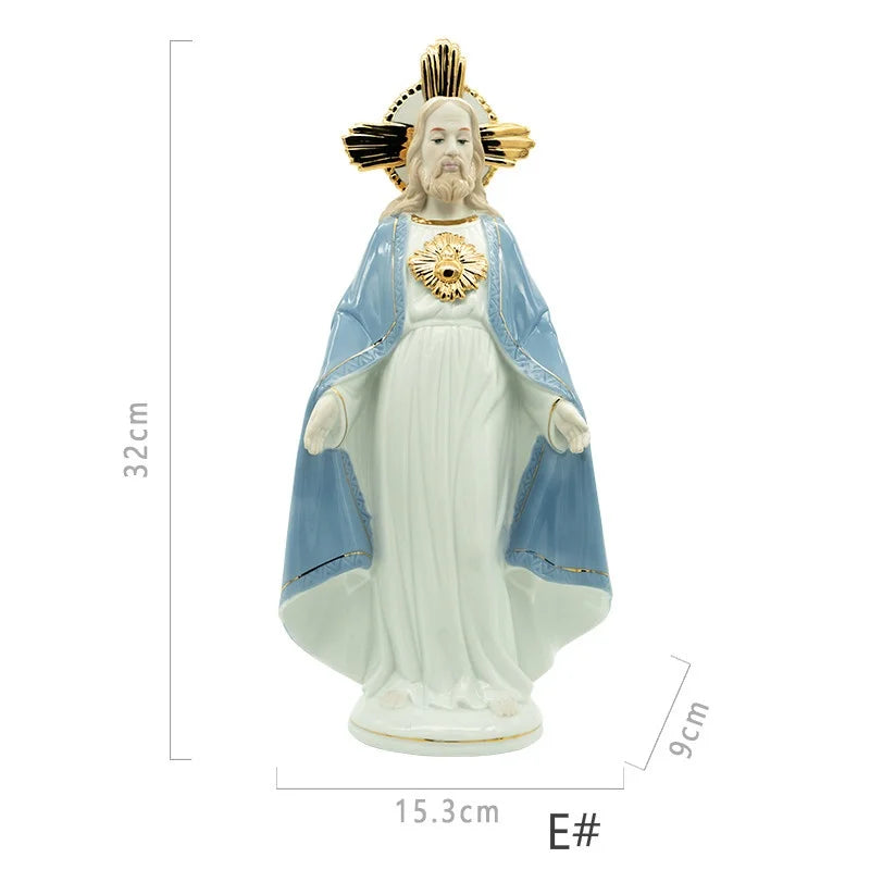 Reative Ceramics Character Sculpture Christian Catholic Madonna Jesus Church Character Statue Home Decoration