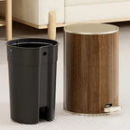 Trash Can Grained Rubbish Bin Sealed Trash Can with Lid Stable Base .Y1QB