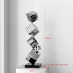 Stainless Steel Geometric Modeling Statues Modern Simple Luxury Living Room Entrance Hall Lobby Creative Sculptures Home Decor Lootquake LLC