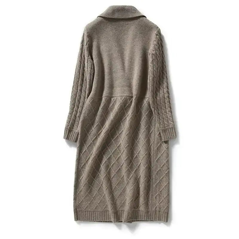 Korean French Style Cashmere Sweater Ladies Wool Windbreaker Cardigan New Autumn Winter Women Knitted Sweater Long Cardigan Coat