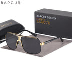 BARCUR Polarized Sunglasses for Men – Trendy UV400 Gradient Lens Oval Comfortable Frame Sports Driving Hiking Fishing Outdoor Fashion Eyewear with Durable Stainless Steel Frame – Casual Apparel Accessory Gift for Him Stevvex