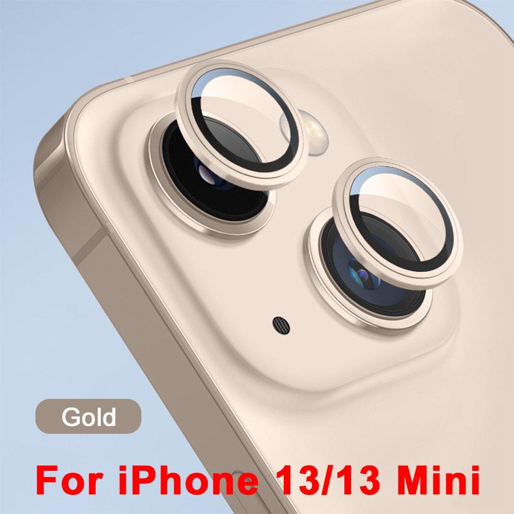 3D  Protective Glass Camera Protector Cover For iPhone 13 Pro Max i Phone 13Pro 13 Mini Rear Lens Metal Ring Protect Camera Lens Case Individual Metal Scratch Resistant HD Clear Case Tempered Glass Camera Case Stevvex