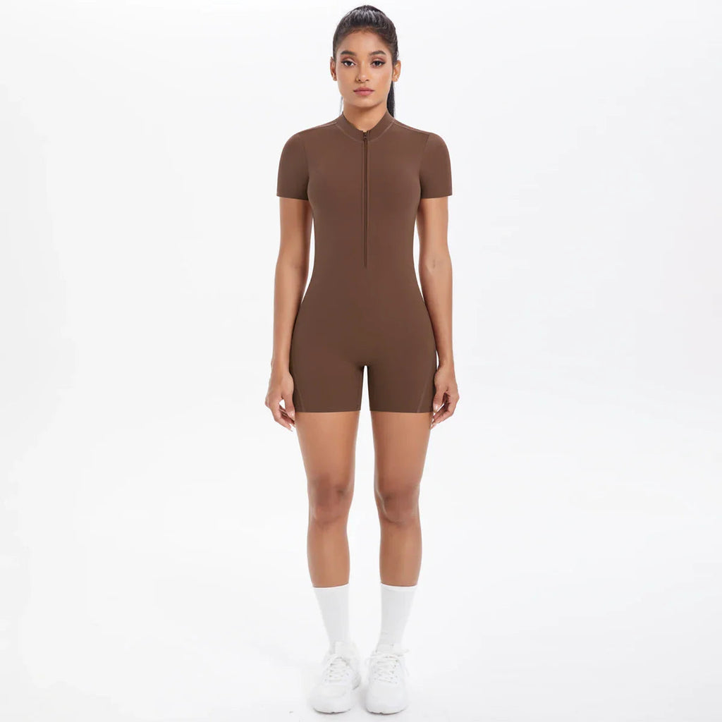 FlexiFit Backless Zip Jumpsuit - Women's Yoga Wear THRIXINE