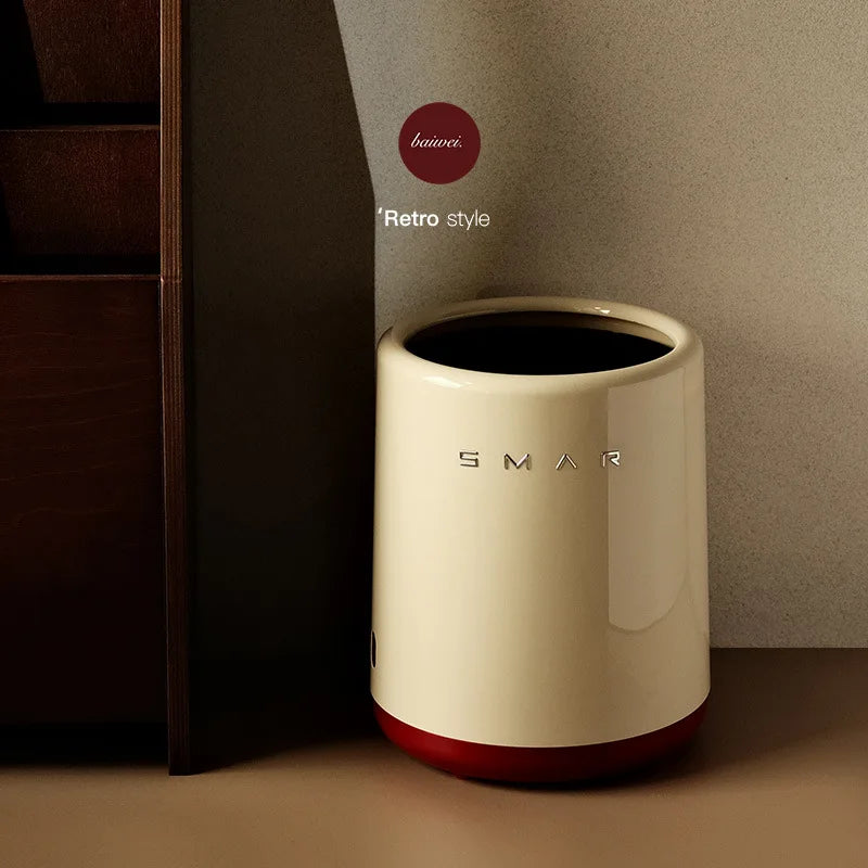 Large Capacity Garbage Bin Household Living Room Bedroom Double-layer Garbage Bin Light Luxury Style Paper Basket Storage Bin