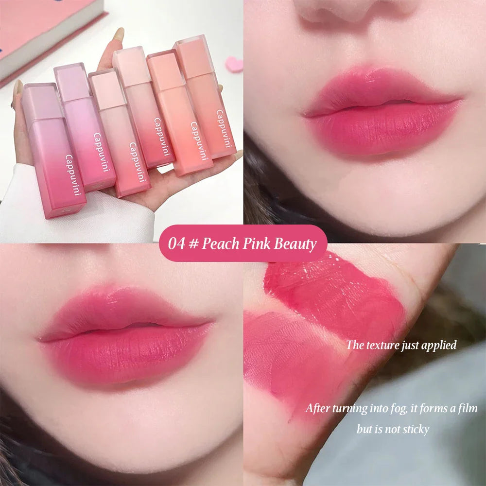 Cappuvini Nude Water Mist Lip Glaze Matte Velvet White Lip Gloss Long-lasting Lipstick Lootquake LLC
