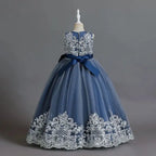 New Christmas Party Princess long dress children's dress children's gauze lace birthday party dinner ball big butterfly dress