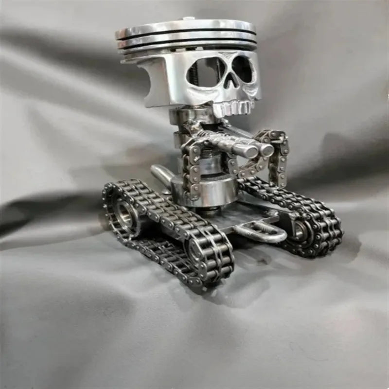 Carved Piston Skull Face Sculpture Resin Skull Artwork Statue Crafts Home and Office Personalised Desktop Decoration Ornaments Lootquake LLC