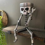Carved Piston Skull Face Sculpture Resin Skull Artwork Statue Crafts Home and Office Personalised Desktop Decoration Ornaments Lootquake LLC