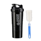 3 Layers Shaker Protein Bottle Powder Shake Cup Water Bottle Plastic Mixing Cup Body Building Exercise Bottle Lootquake LLC