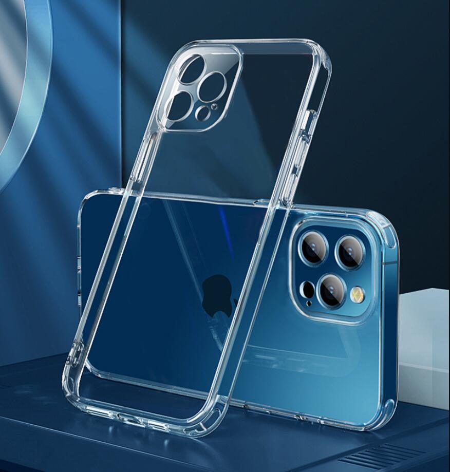Ultra Thin Clear Soft Silicone Phone Case For iPhone 14 13 12 11 Pro Max XS X XR 7 8 Plus Mini Shockproof Protect Cover  Crystal Clear Anti-Scratch Case Protect the Camera Lens Shockproof Bumper Cover Phone Case Stevvex