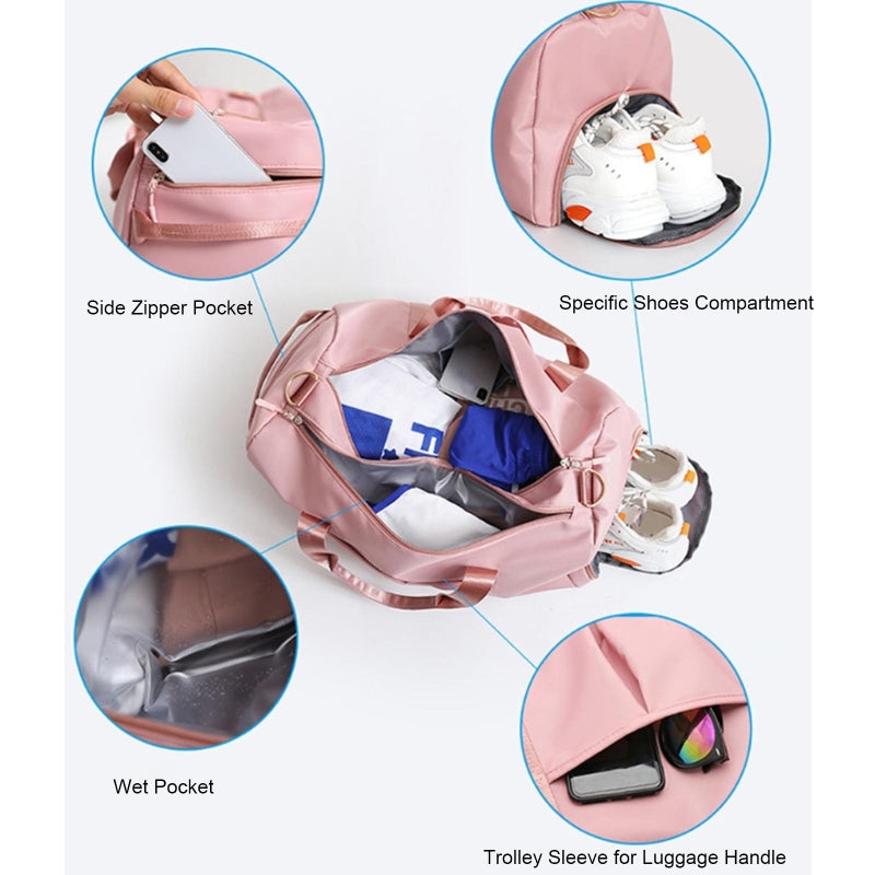 Stride Chic: Women's Gym Bag w/Shoe Spot THRIXINE