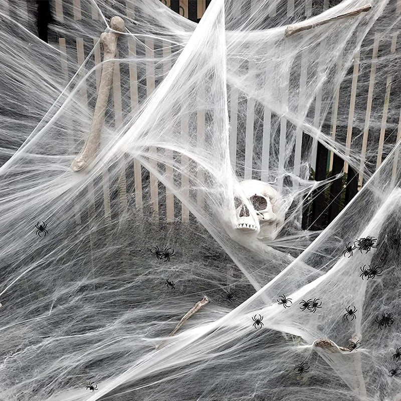 Halloween Decorations Artificial Spider Web Stretchy Cobweb Scary Party Halloween Decoration for Bar Haunted House Scene Props Lootquake LLC