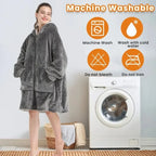 Hoodie Oversized Wearable Blanket Deep Pocket Comfy Sleeves Front Zipper Deluxe Fleece Sweatshirt Blanket Winter Blanket Lootquake LLC