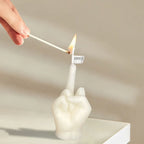 Middle Finger Shaped Model Scented Candle Funny Candle Statues Desk Decoration Hand Gesture Candle for Home Bedroom Supplies