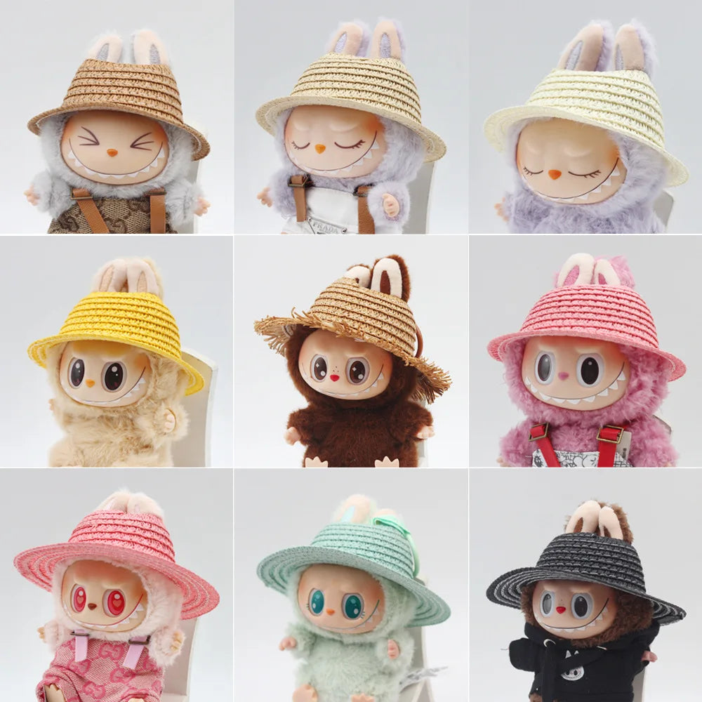 Labubu Hat Open Top Straw Hat Woven Hat Labubu Party Clothing Accessories Countryside Style Labubu Outfit for Sitting Party Lootquake LLC