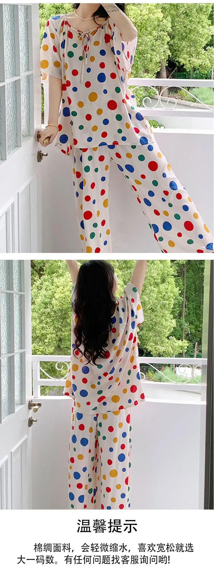 Sleepwear Women's Clothing Summer Blouse Cotton Silk New Thin Home Loose Casual Comfortable Premium Soft Simple  National Style Lootquake LLC