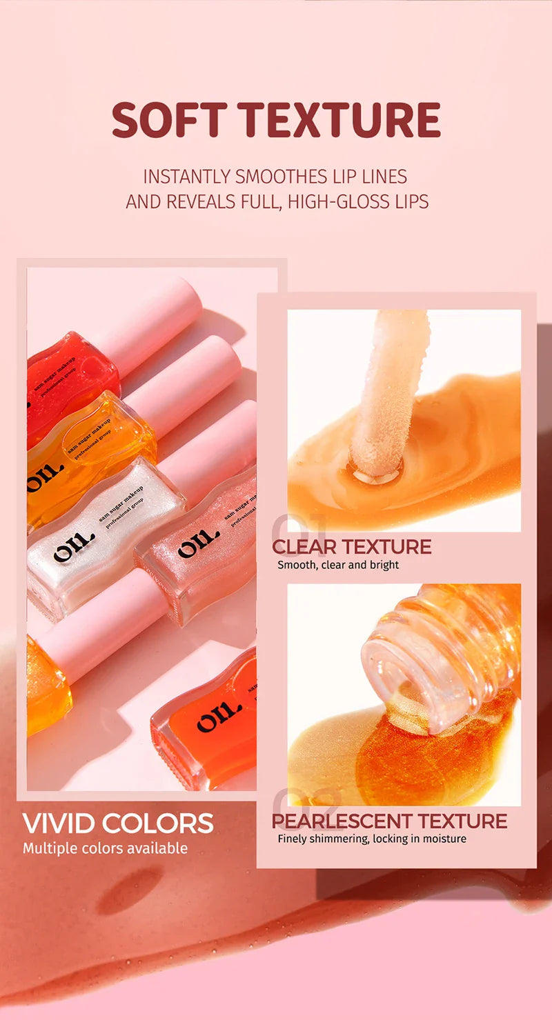 Water Light Honey Essence Lip Oil Long Lasting Moisturizing Fruity Shimmer Jelly Reduce Lip Lines Liquid Lipstick Gloss Makeup Lootquake LLC