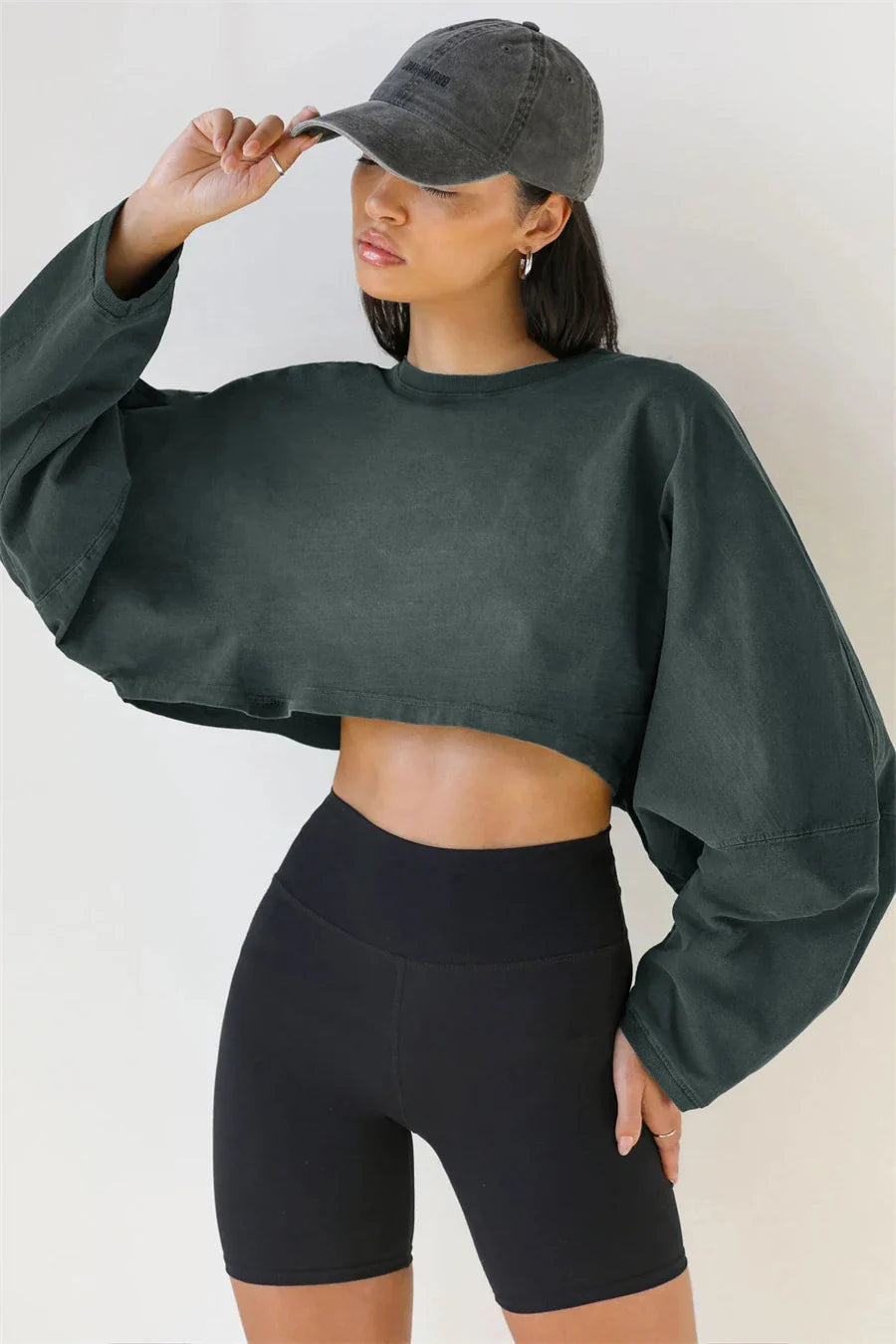 FitFlow Long Sleeve Crop Top THRIXINE