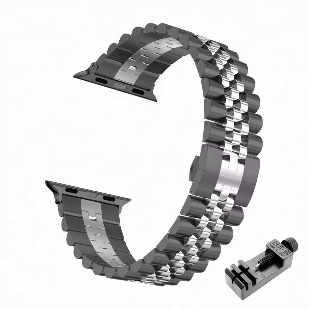 Apple Watch Stainless Steel Strap - Elegant Durable Design - SJB-DIAMOND ELITES