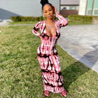 Spring And Summer Dresses For Women Chest Wrap Printed Off Shoulder Bandage Slim Sexy Long Dress 2023 New Fashion party MsChuh
