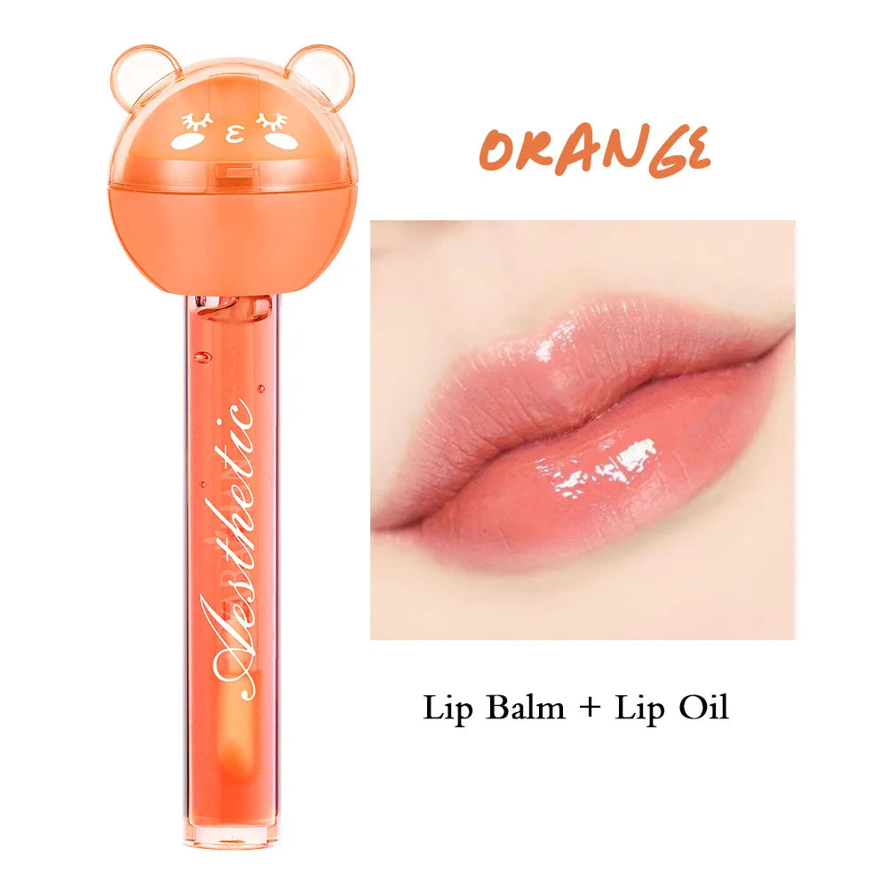2 In 1 Cute Lollipop Lip Gloss Moisturizing Lip Plumper Lip Balm Lipstick Mineral Oil Lip Nutritious Lips Care Makeup Cosmetics Lootquake LLC