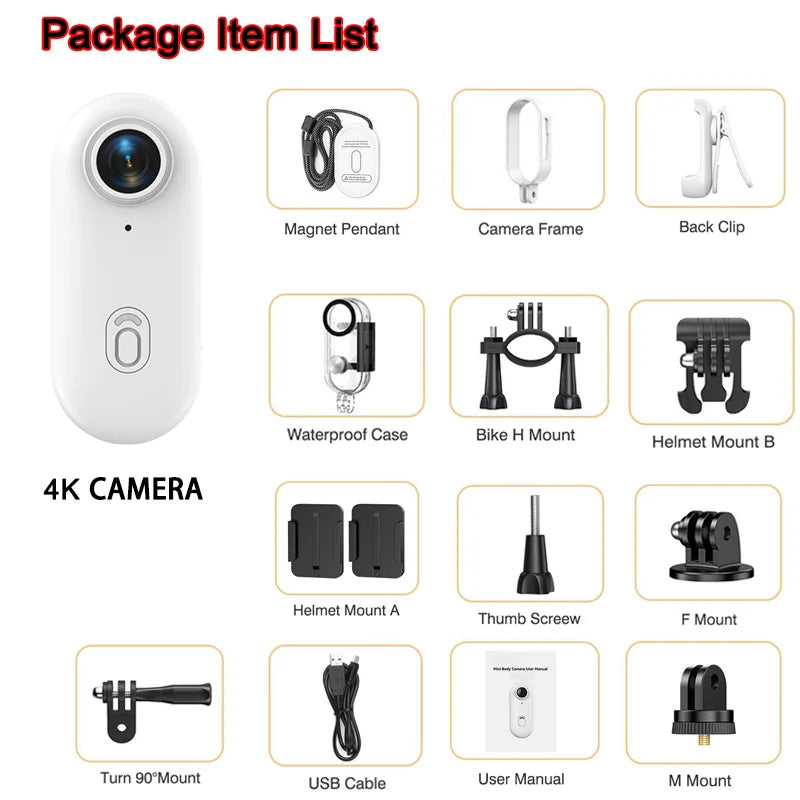 Outdoor Sports Camera In Helmet Motorcycle Bike Sport Mini Filming Bicycle Action 4K Professional Body Cam And Video Cameras Mtb Lootquake LLC