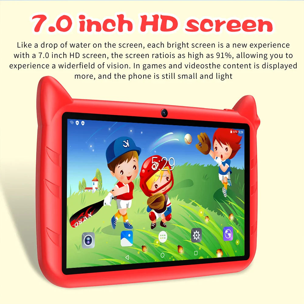 7 Inch Kids Tablets Children's Gifts Learning Education Android Tablet PC Quad Core 4GB RAM 64GB ROM 5G WiFi Bluetooth Cameras Lootquake LLC