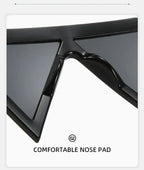 Oversized Triangle Punk Shiled Sunglasses Women Big Frame 2025 Luxury Brand Windproof Eyewear For Ladies UV400 Goggle Shades