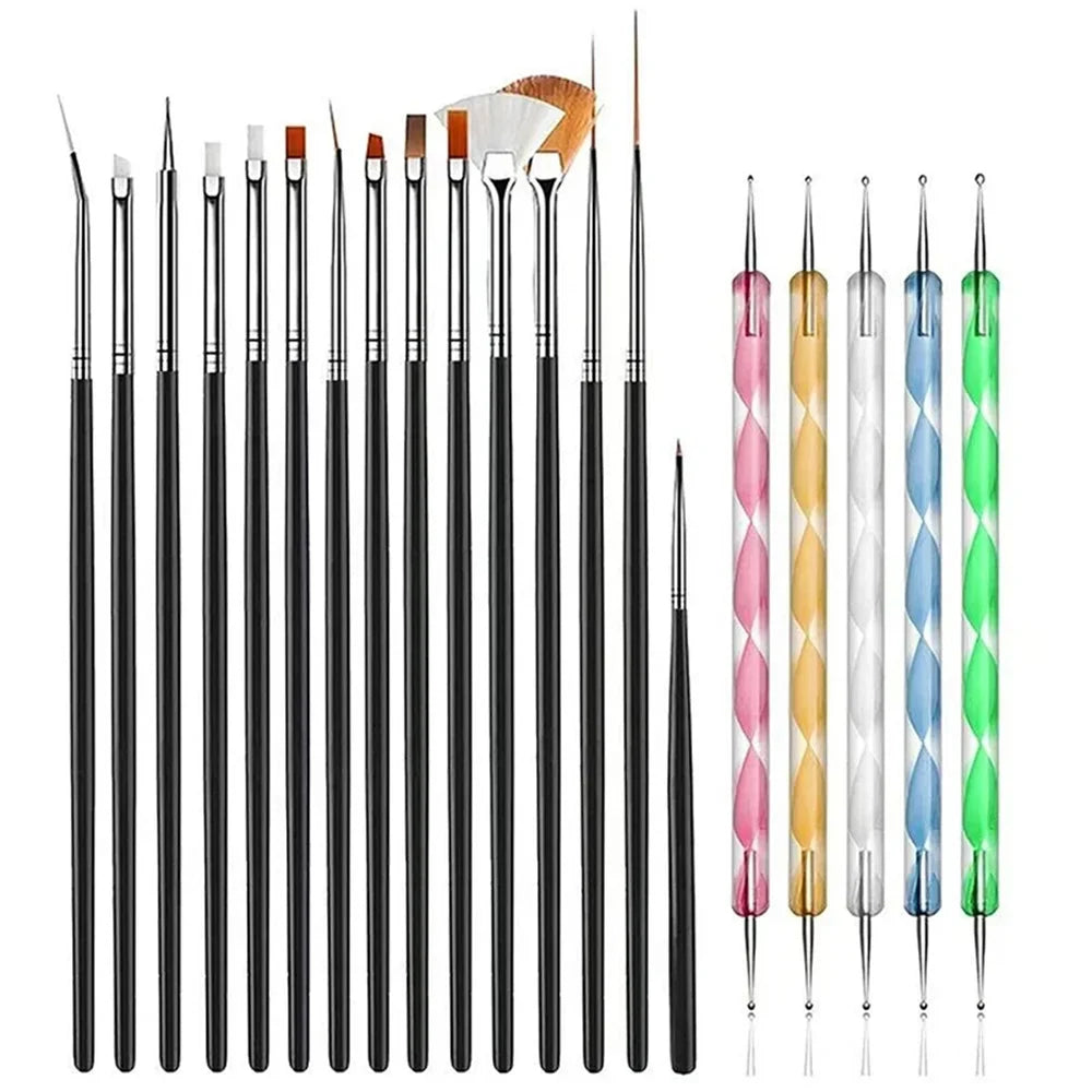 LINMANDA Nail Dotting Tools Nail Art Brushes Set Gel Polish Acrylic Nail Brus Nail Design Tools Nail Brushes for Nail Art Lootquake LLC