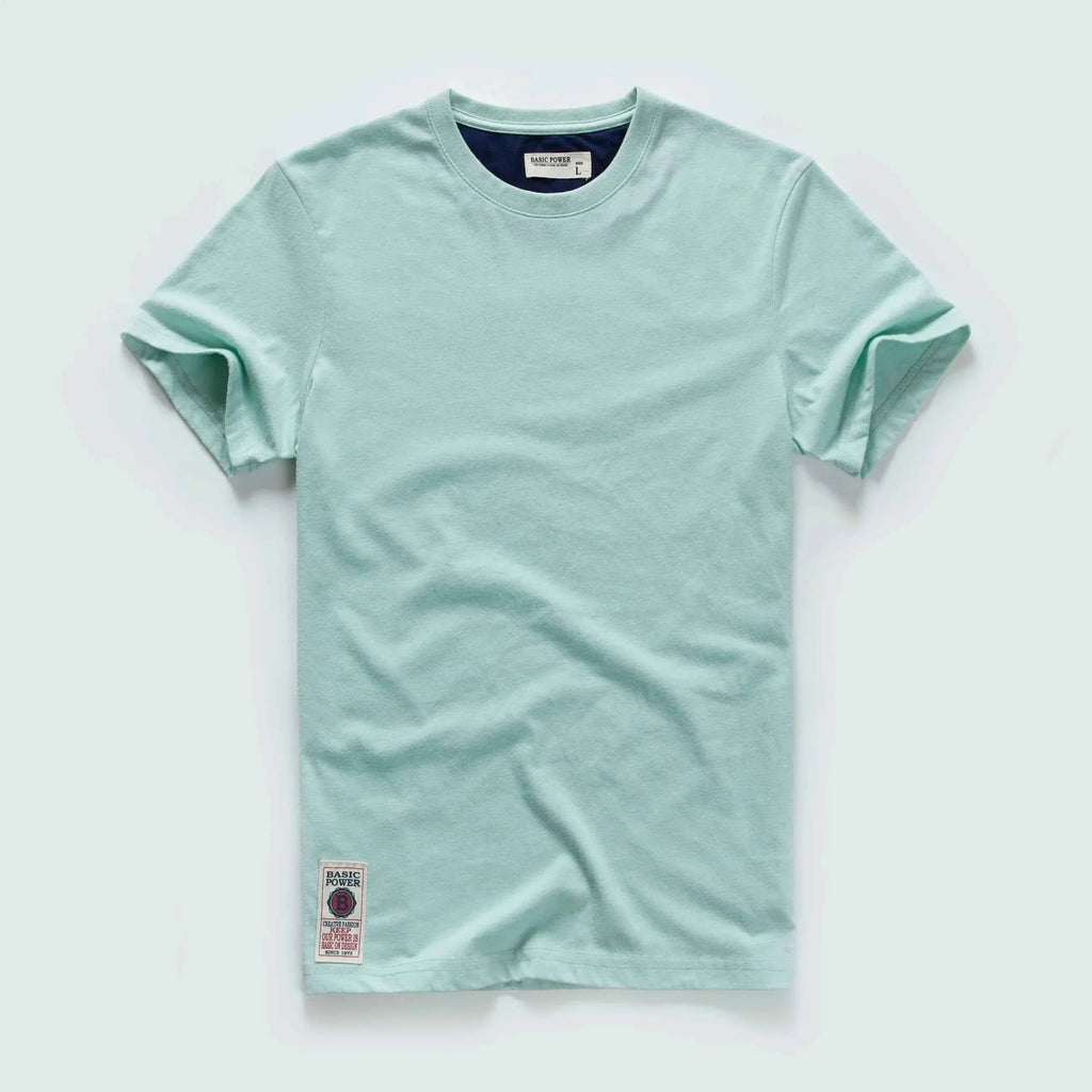 Classic Cotton Men's Solid O-Neck Tee THRIXINE