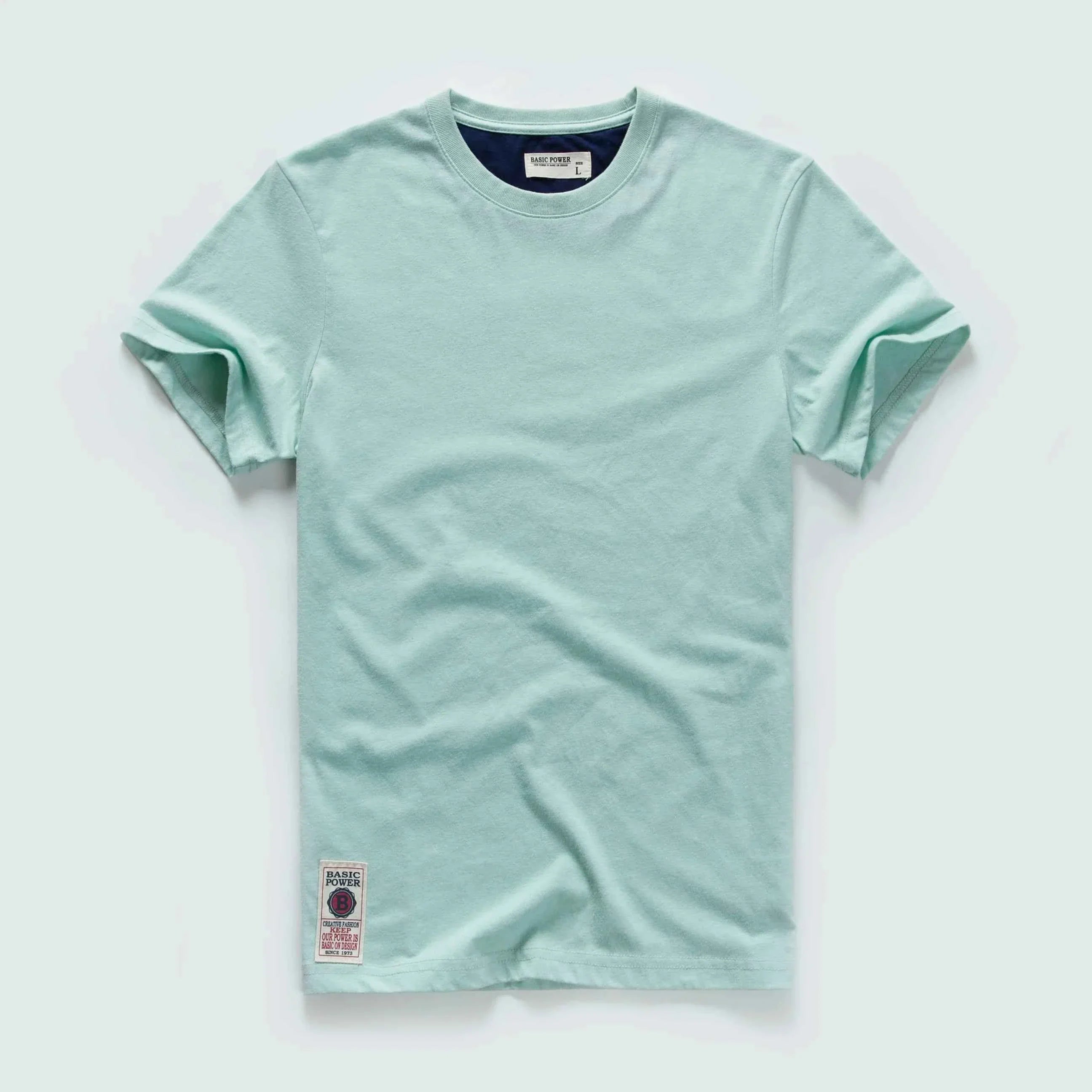 Classic Cotton Men's Solid O-Neck Tee THRIXINE