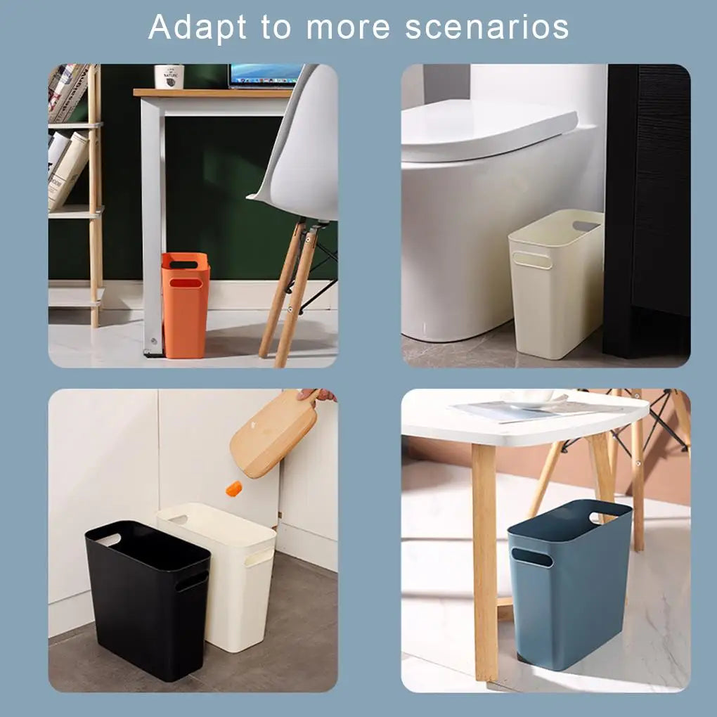 Slim Large Trash Can Wastebasket Garbage Container High-Capacity for Bedroom Kitchen Office Storage Bin Orange Lootquake LLC