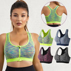 Space-Dyed Zip Sports Bra - Shockproof Style