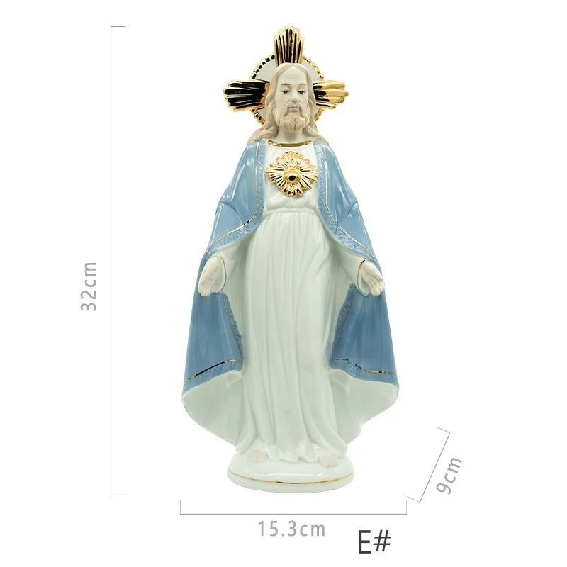 Reative Ceramics Character Sculpture Christian Catholic Madonna Jesus Church Character Statue Home Decoration