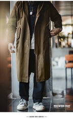 Maden Retro M51 Hooded Windbreaker Loose Fit Cotton Zipper Mid-length Jacket Versatile Solid Color Outerwear for Men's Autumn Lootquake LLC