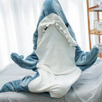 Shark Blanket Adult Cartoon Sleeping Bag Pajama Hooded Warm Flannel Funny Homewear Shark Onesie Sleeping Bag Winter Warm Blanket Lootquake LLC
