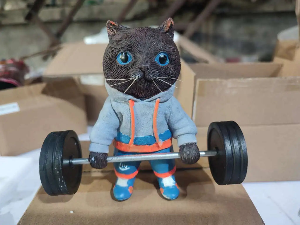 Cute Fitness Cat Sculpture. Cute Fitness Cat Sculpture Home Decor  Desk Decor Lootquake LLC