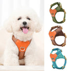 Retro Pet Harness - Adjustable PU Leather & Mesh Fashioned Furbabies