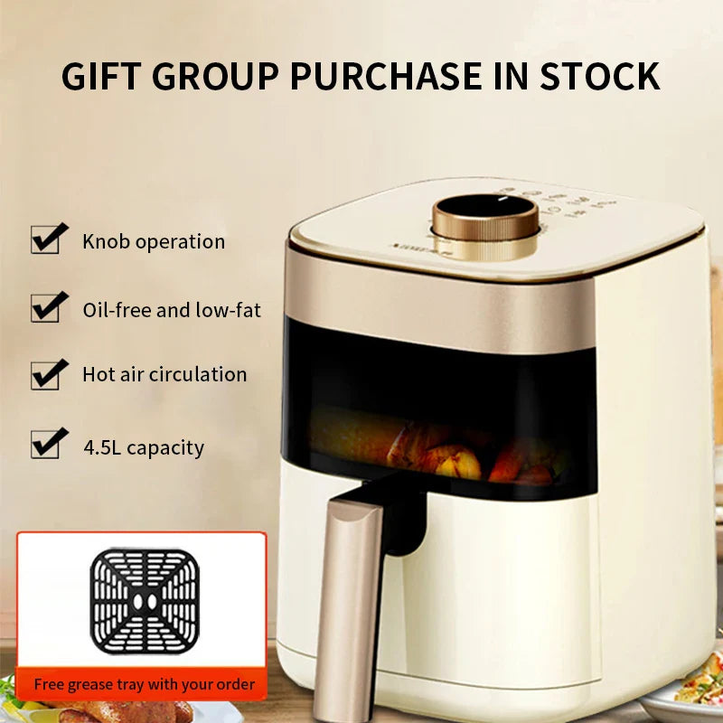2025 New Xianke Air fryer 5L large capacity household barbecue multifunctional rotary electric fryer electric oven Pi-Mart