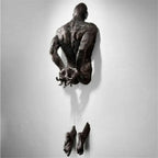 Creative Imitation Copper Wall Sculptures Statue For Unique Touch Resin Rock Climbing Man Background Wall Art 3D Through Wall Lootquake LLC