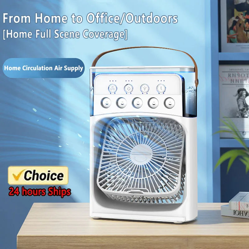 3 In 1 Fan AIr Conditioner Household Small Air Cooler LED Night Light Portable Humidifier Air Adjustment Fan Office Home Fan New Lootquake LLC