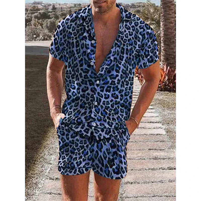 Leopard Print Shirt For Men Short Sleeve Male T-shirt Tops Summer Casual All-match Hawaiian Beach Shirts Mens Plus Size Tees Lootquake LLC
