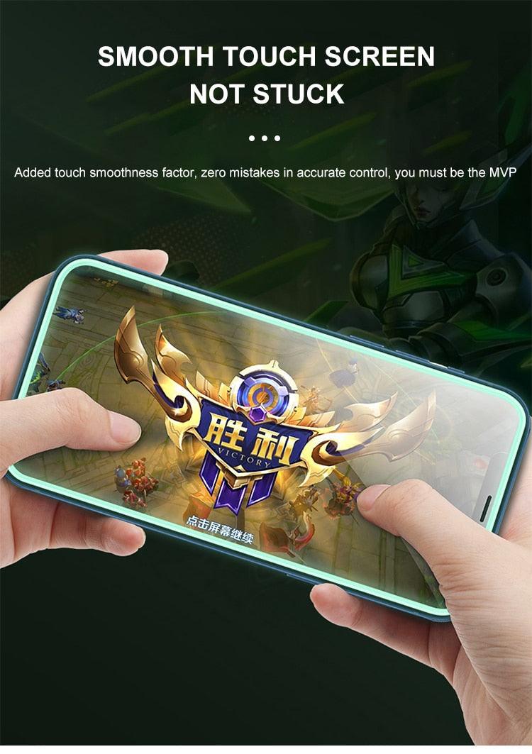 2Pcs Luminous Protective Glass For iPhone 14 13 12 11 Pro Max X XR XS Screen Protector For 7 8 6 Plus SE3 Glowing Tempered Glass  Luminous Glowing Tempered Glass Screen Protector for iPhone Stevvex