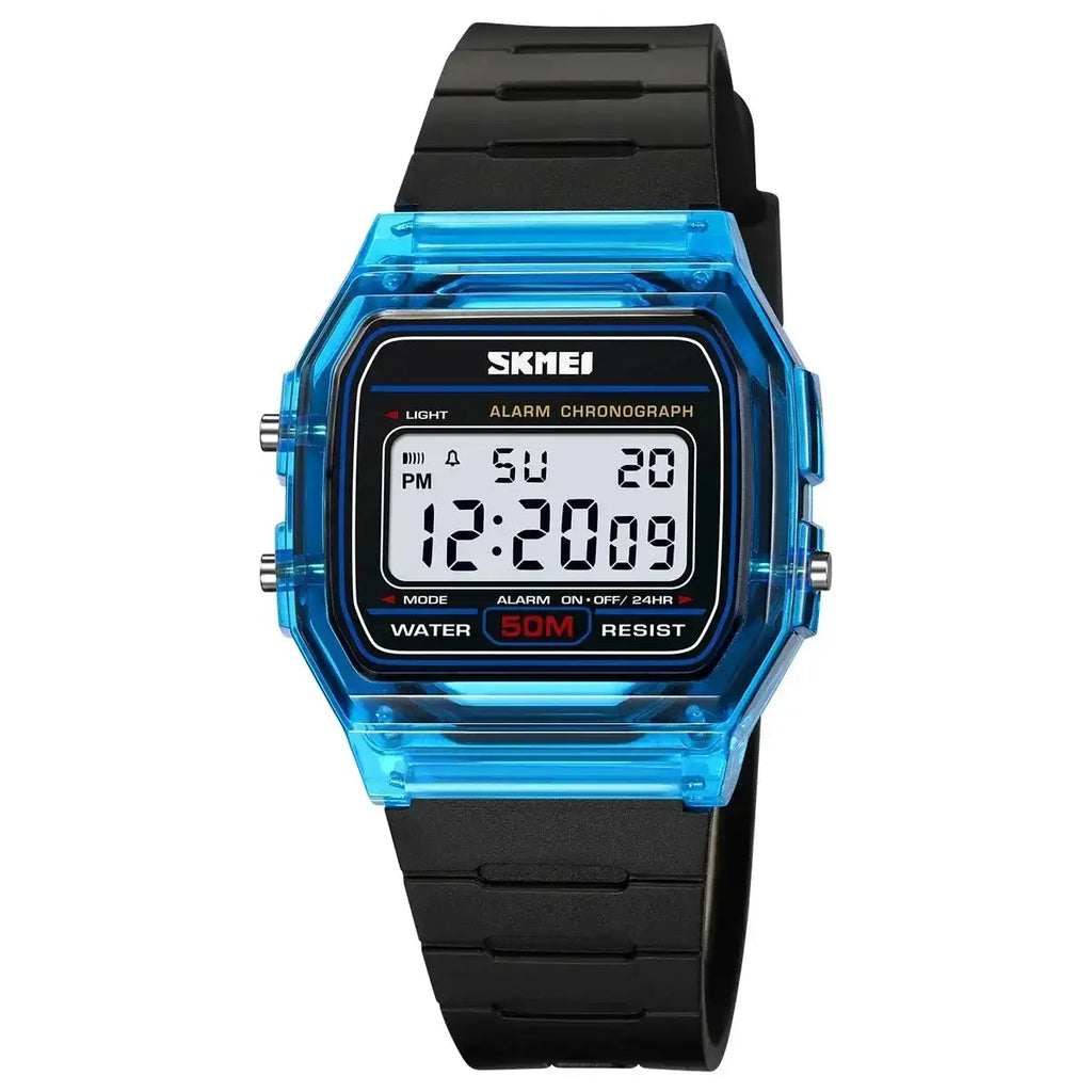 SKMEI Transparent TPU Strap Ladies Wristwatch Shockproof Back Light Display Stopwatch Digital Watches Women 2056 reloj mujer