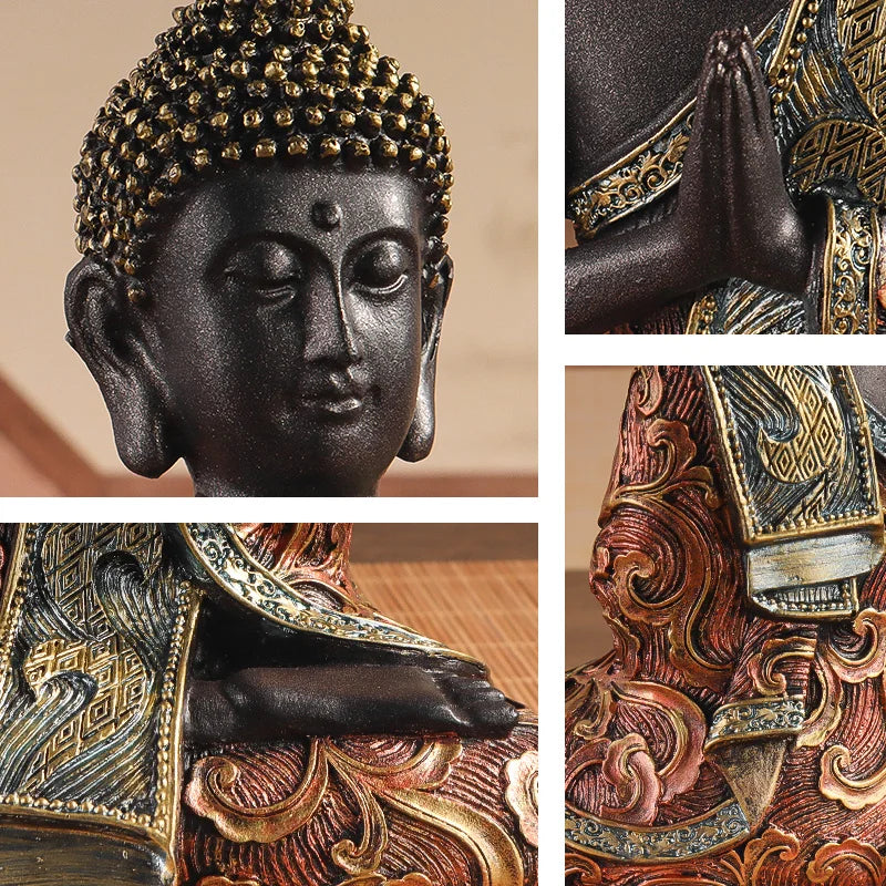 Exquisite Sitting Buddha Statue Sculpture, Religious Artwork Craft, Home Decor Piece, Living Room, Entrance Hall,Office Ornament Lootquake LLC